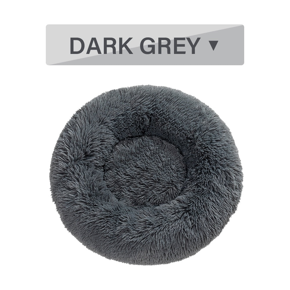 Fluffy Donut Pet Bed Warm Soft Plush Calming Sofa Mat