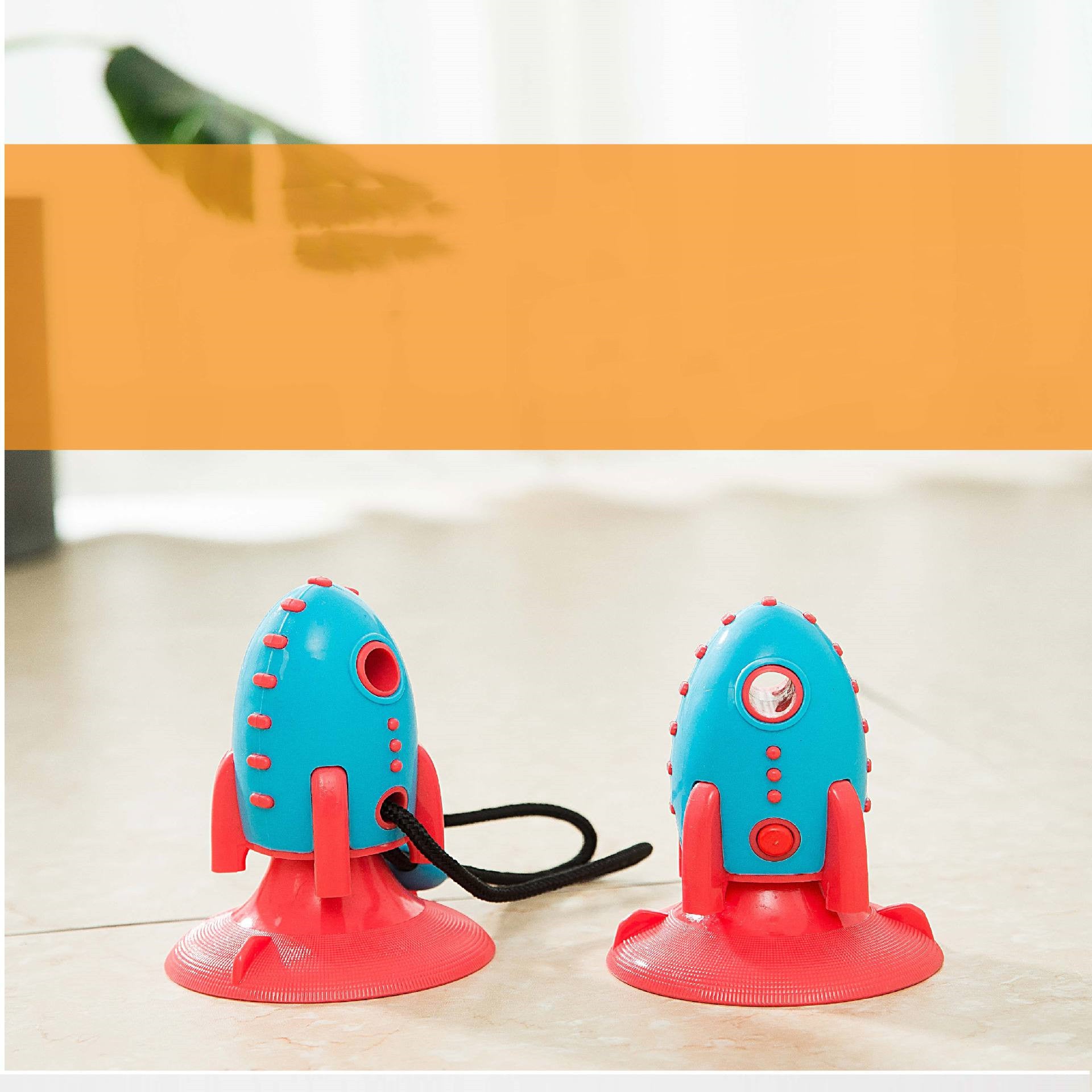 Rocket Shape Pet Toy Food Dispensing Bite Resistant Chew Toy
