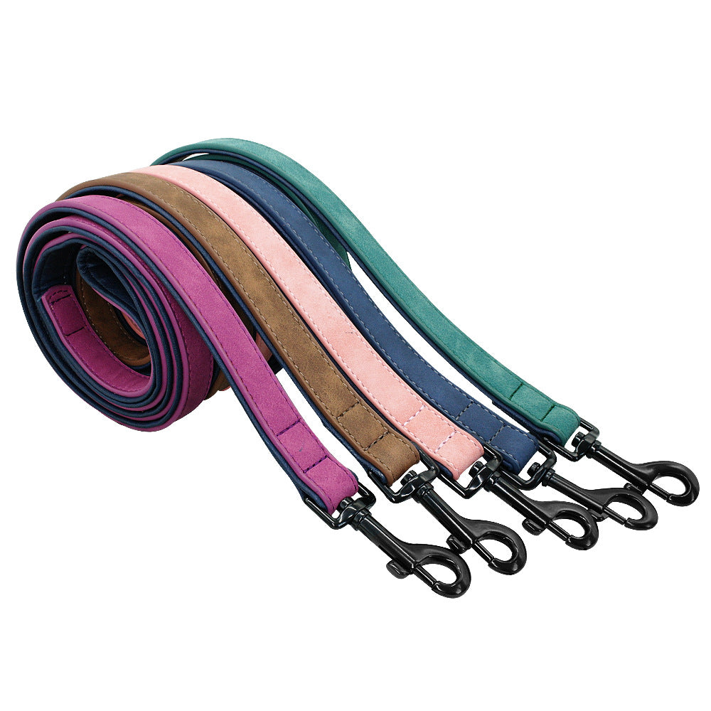 Pet Leather Pull Resistant Durable Walking Leash