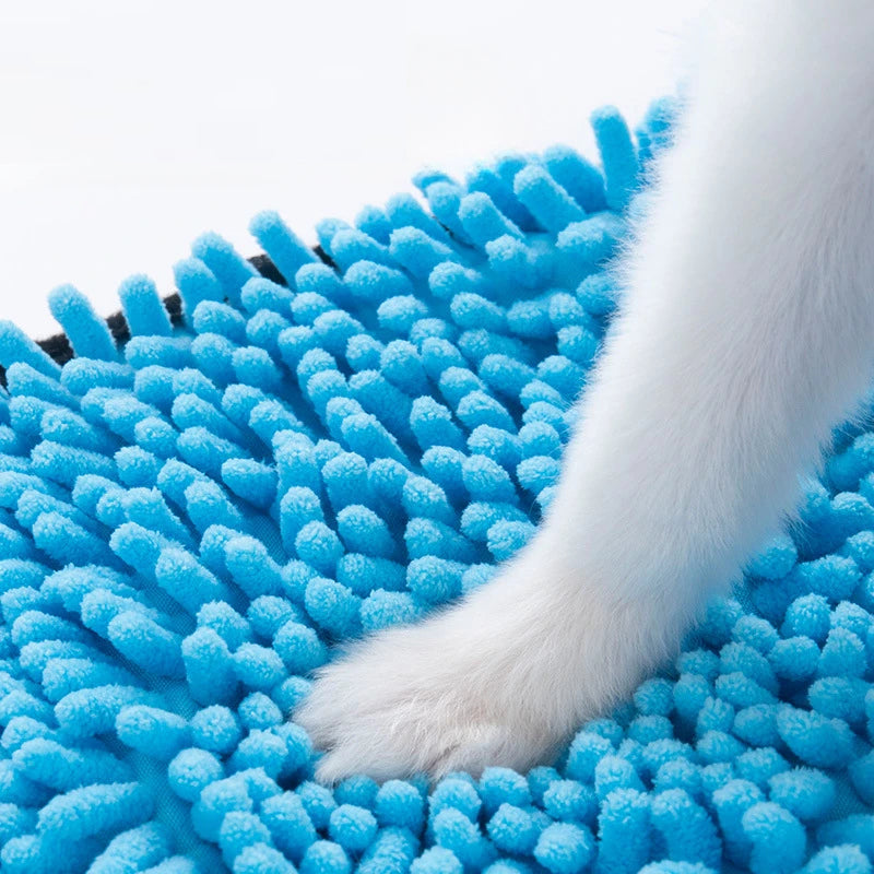 Absorbent Pet Bath Towel Microfiber Quick Dry With Hand Pockets
