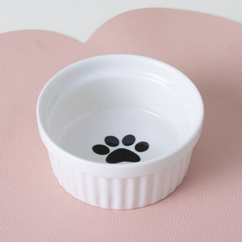 Pet Ceramic Double Bowl Water Feeder Diagonal Design Set