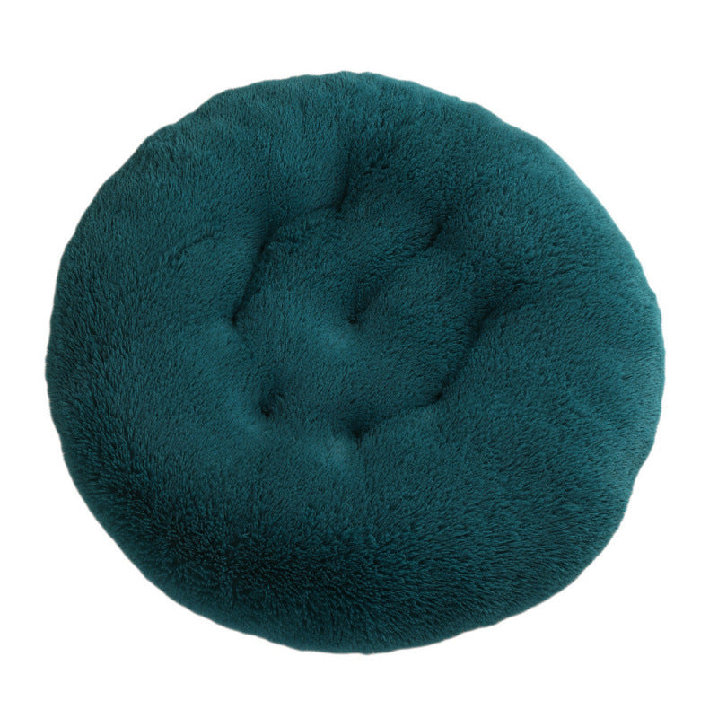 Round Plush Pet Bed Warm Soft Comfortable Sleeping Mat