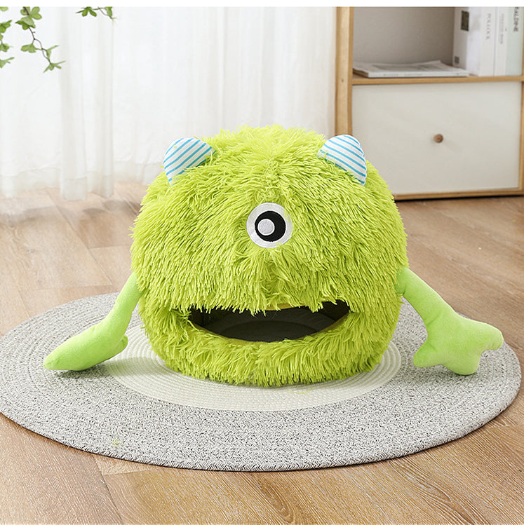 Machine Washable Calming Fluffy Round Pet Bed Soft Non Slip Cuddler Cushion