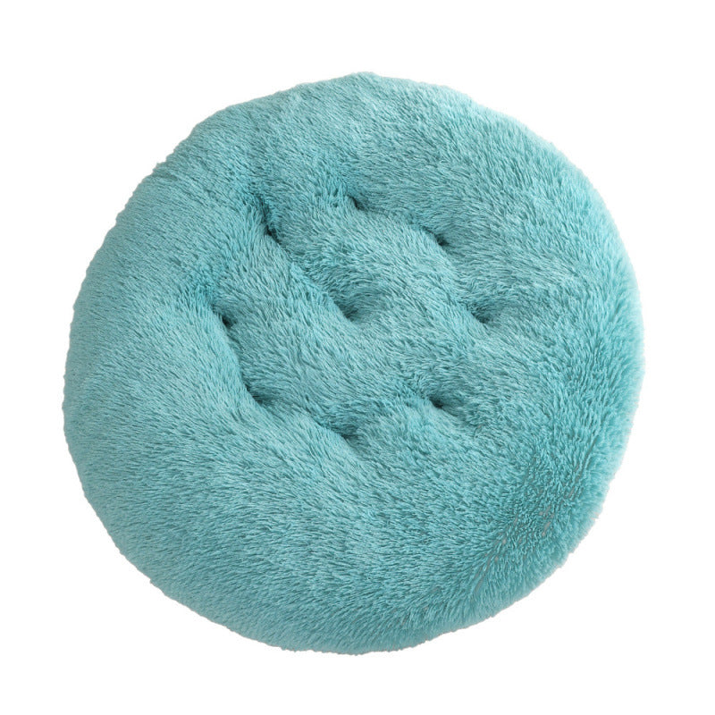 Round Plush Pet Bed Warm Soft Comfortable Sleeping Mat