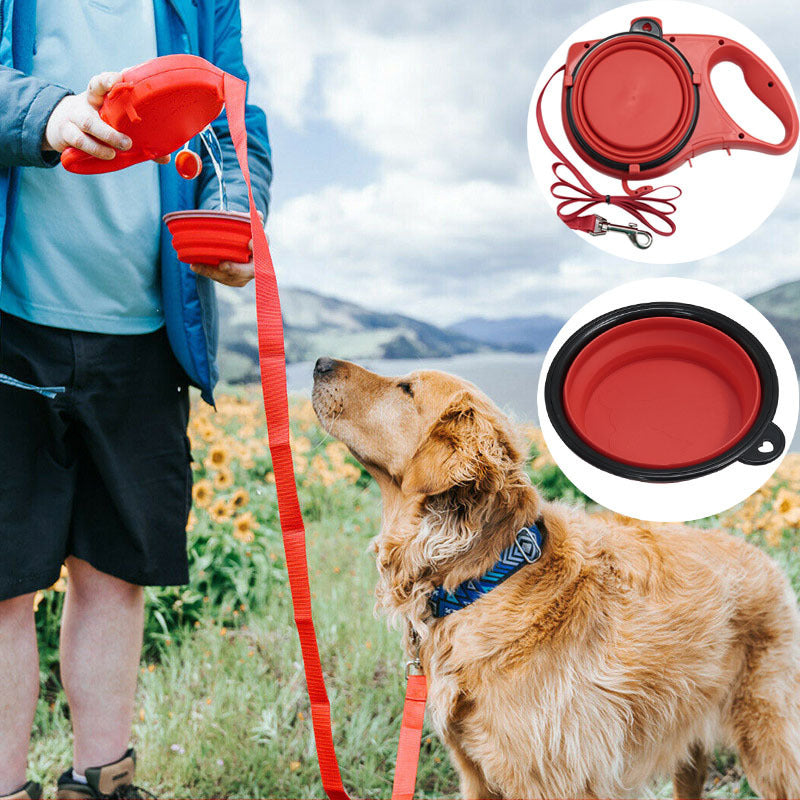 Outdoor Pet Walking Portable Three-In-One Water Bottle Leash