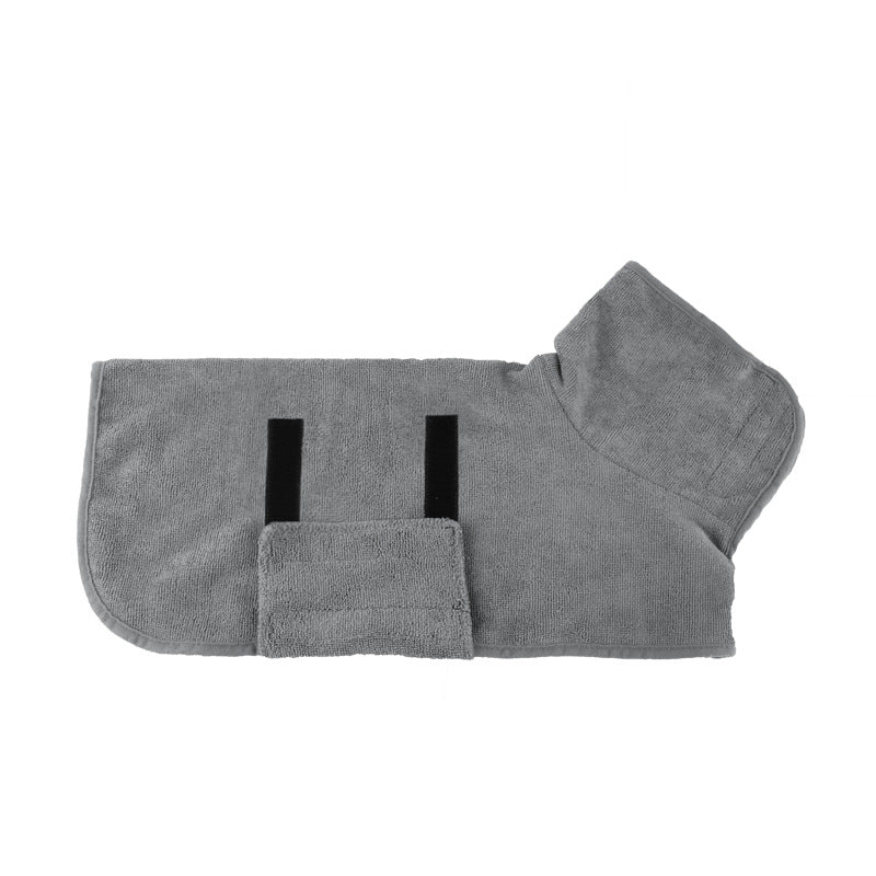 Pet Bath Robe Absorbent Tucked Waist Grooming Shirt