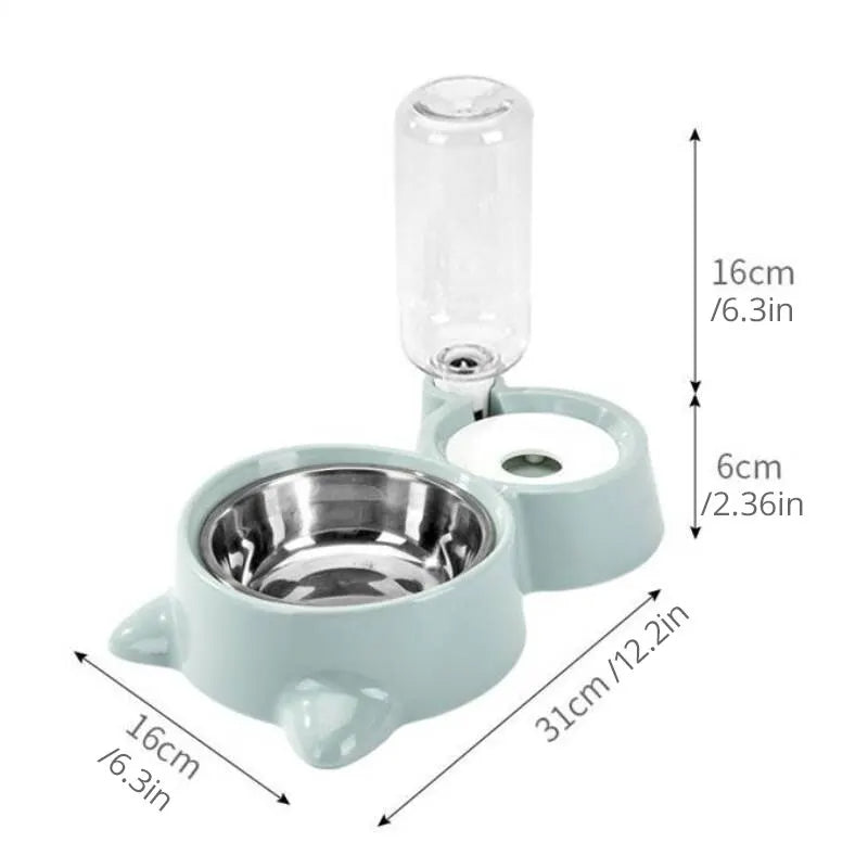 Automatic Pet Food And Water Dispenser Gravity Bowl Fountain