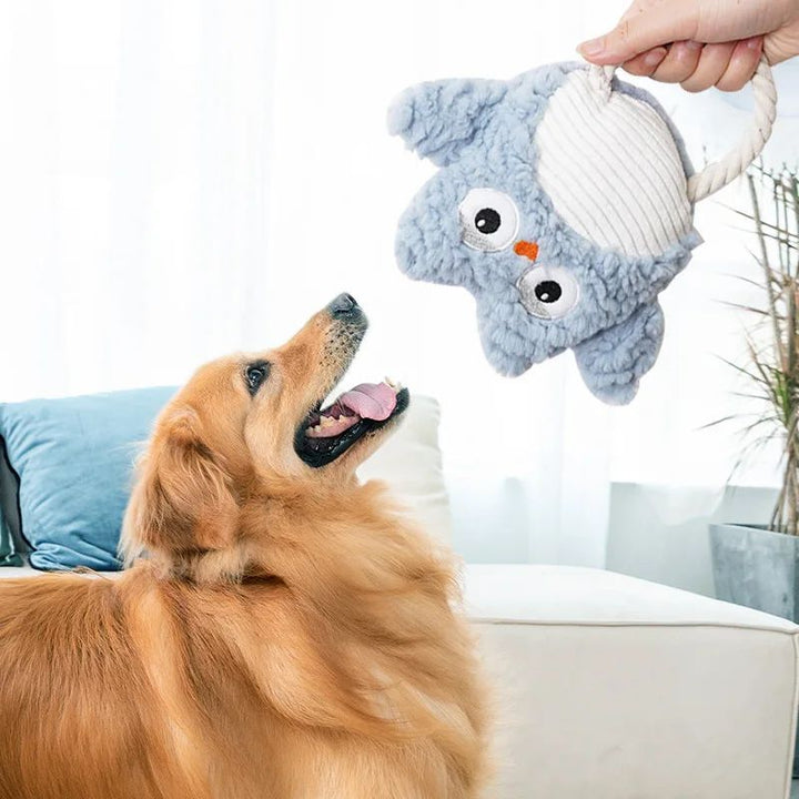Plush Animal Shape Pet Toy Bite Resistant Squeaky Corduroy Toy