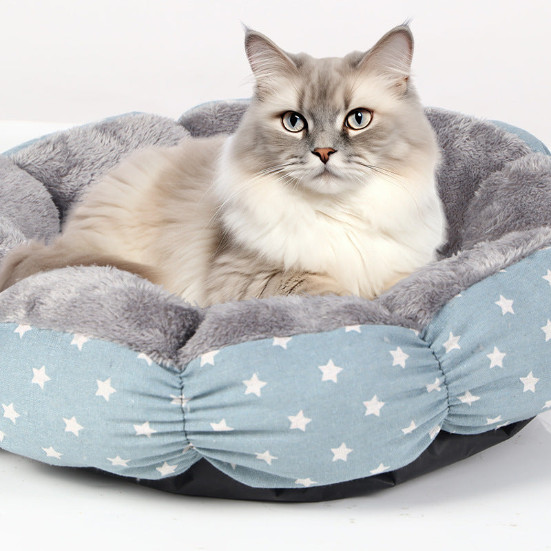 Calming Donut Pet Bed Round Fluffy Soft Comfortable Nest