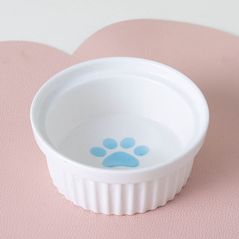 Pet Ceramic Double Bowl Water Feeder Diagonal Design Set