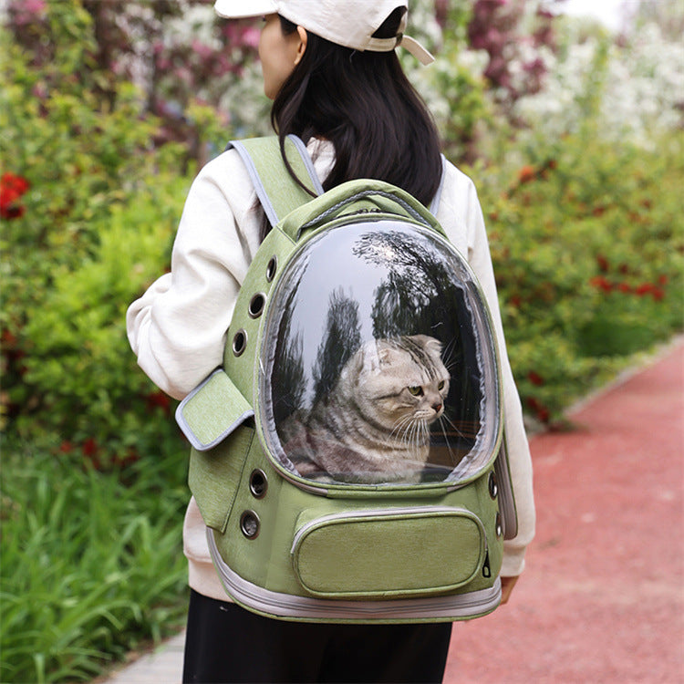 Pet Transparent Space Capsule Backpack Portable Travel Carrier