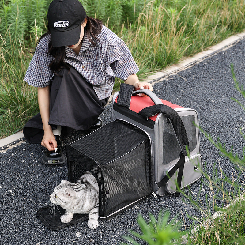 Portable Pet Diaper Backpack Expandable Large Capacity Bag