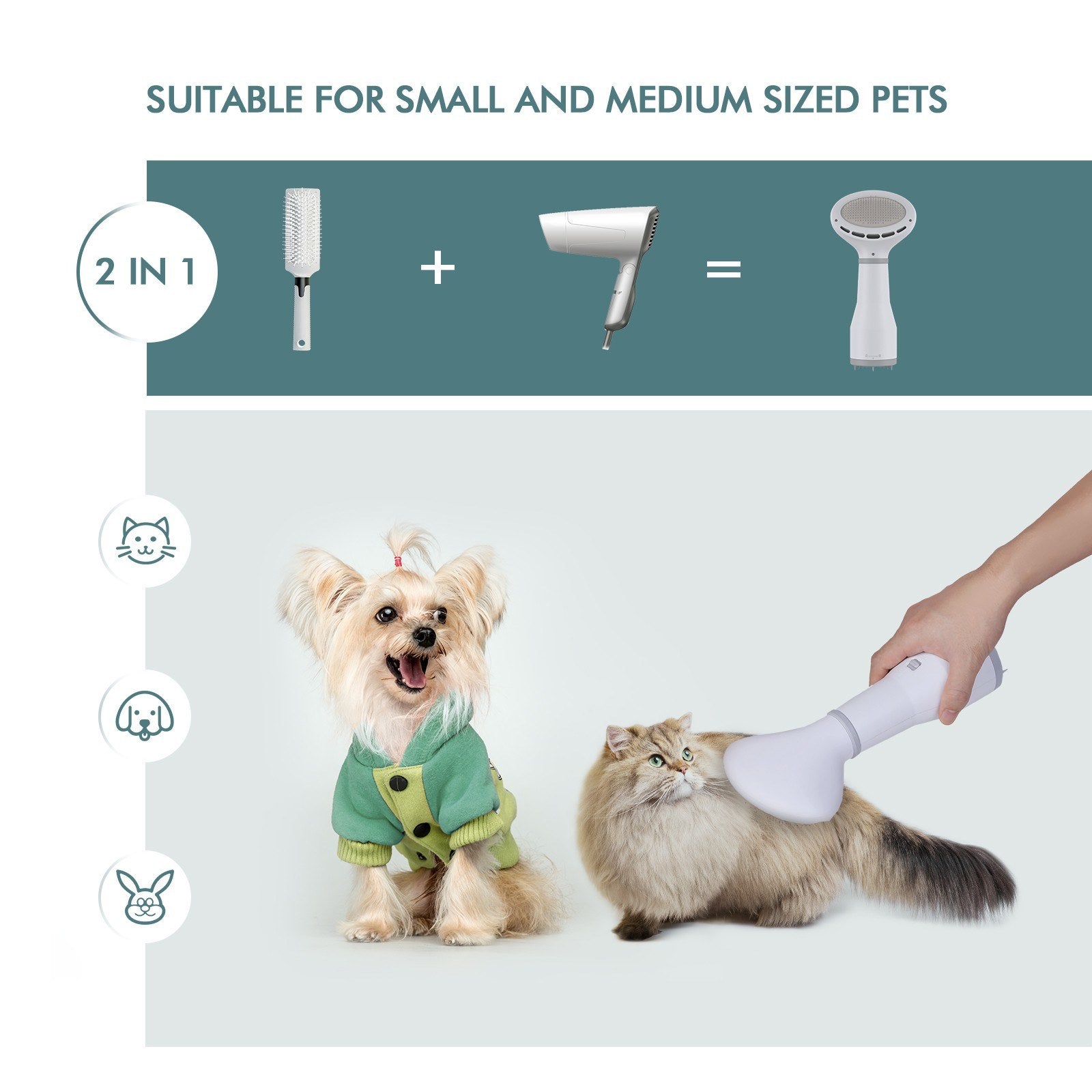 Pet Grooming Hair Dryer Slicker Brush Tool