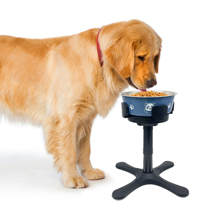 Adjustable Height Anti Tumble Pet Bowl Stand Bracket Feeder
