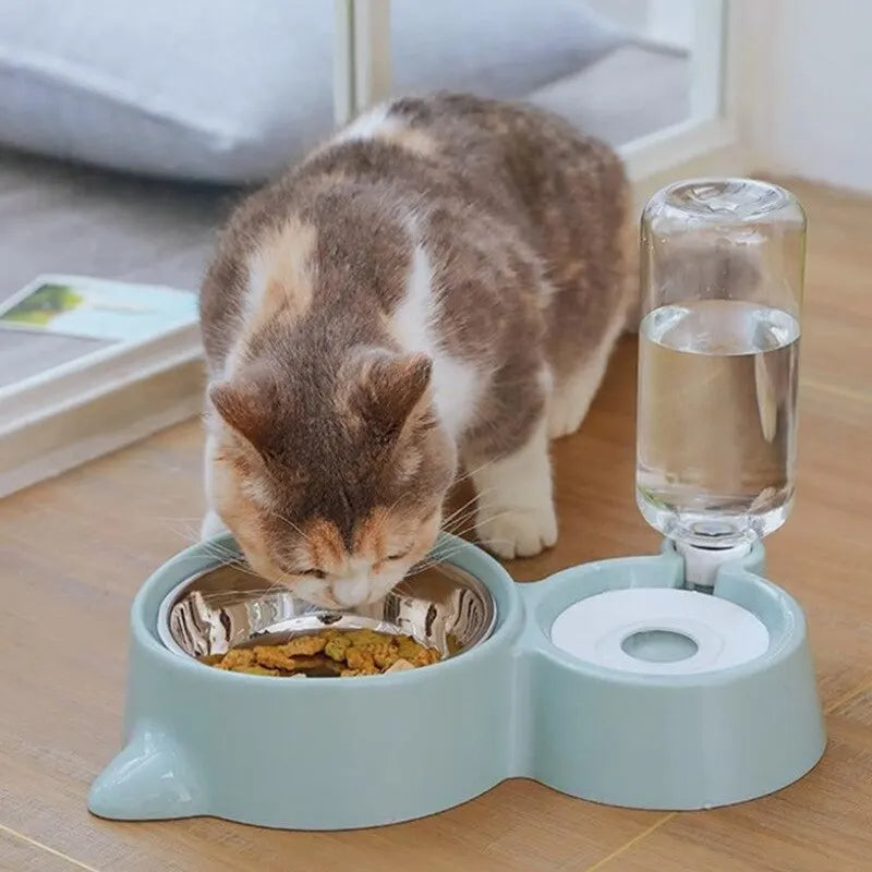 Automatic Pet Food And Water Dispenser Gravity Bowl Fountain