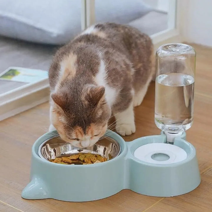 Automatic Pet Food And Water Dispenser Gravity Bowl Fountain
