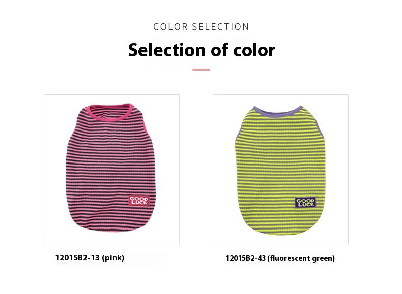 Pet Striped Vest Breathable Cool Summer Clothing Wear