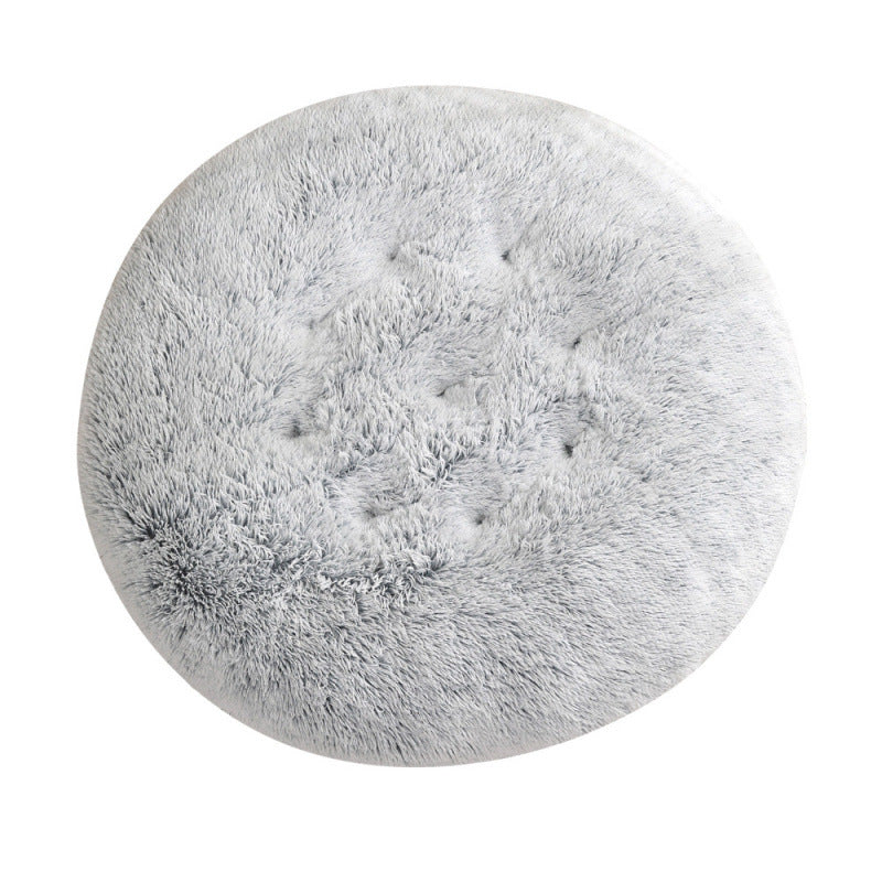 Round Plush Pet Bed Warm Soft Comfortable Sleeping Mat