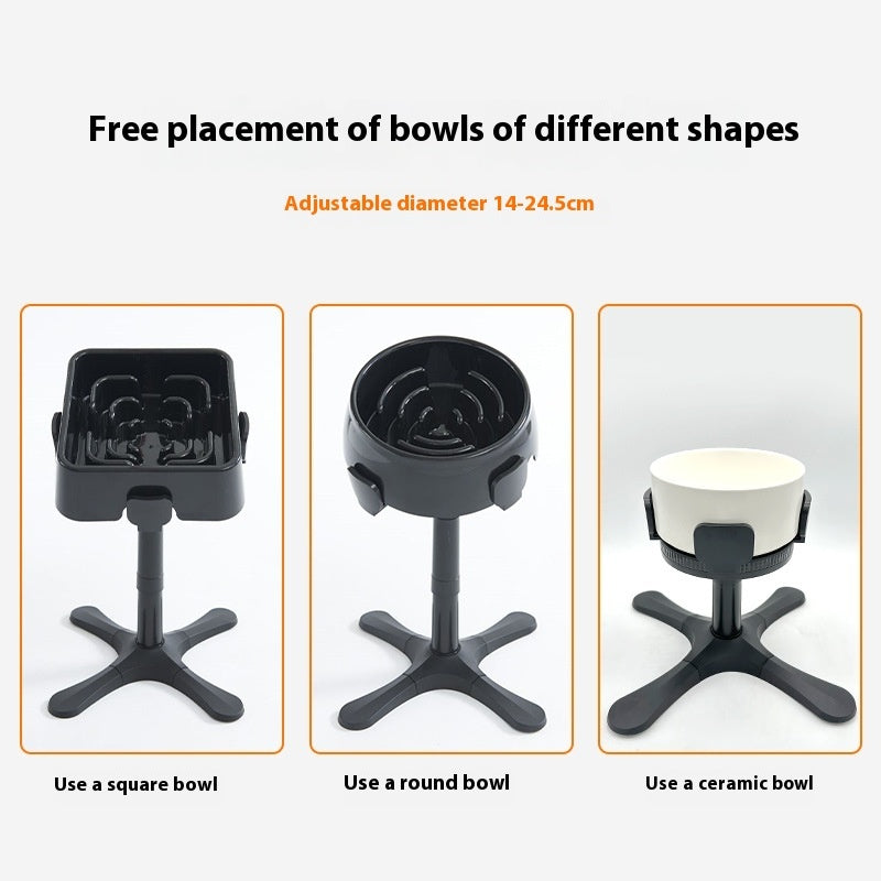 Adjustable Height Anti Tumble Pet Bowl Stand Bracket Feeder