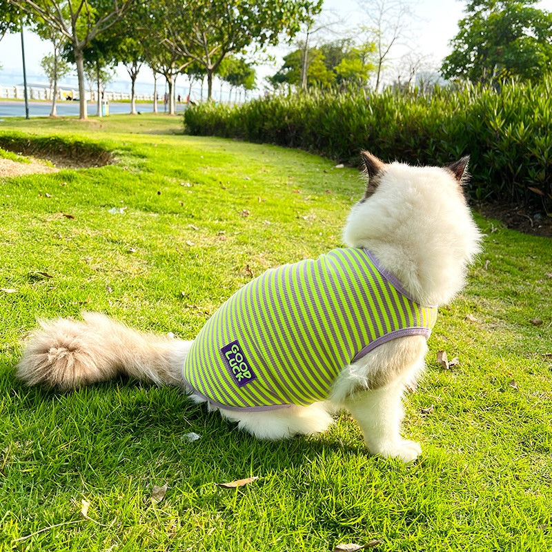 Pet Striped Vest Breathable Cool Summer Clothing Wear