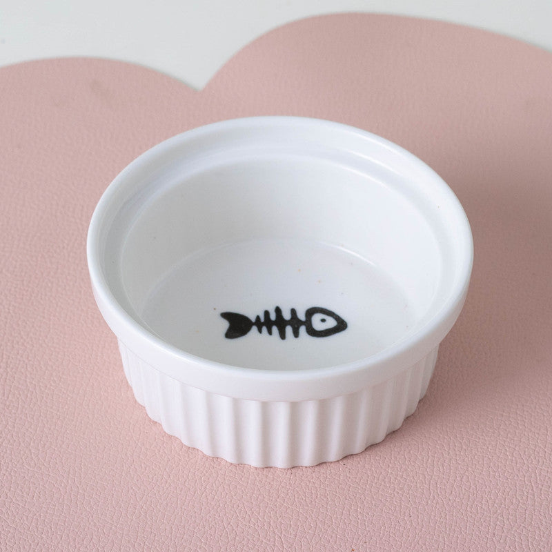 Pet Ceramic Double Bowl Water Feeder Diagonal Design Set