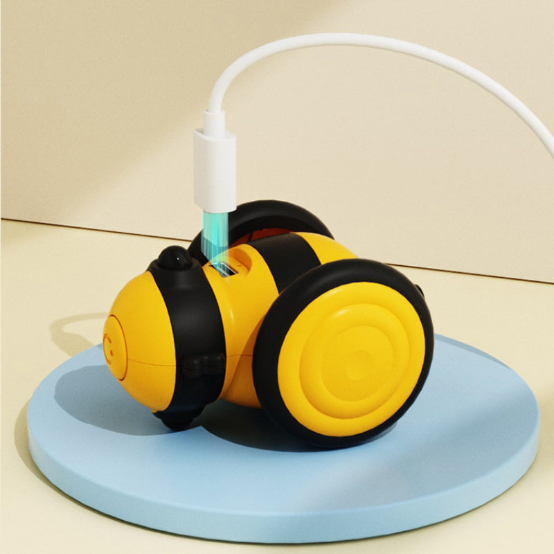 Electric Interactive Pet Toy Moving Feather Teaser Ball