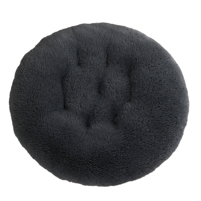 Round Plush Pet Bed Warm Soft Comfortable Sleeping Mat