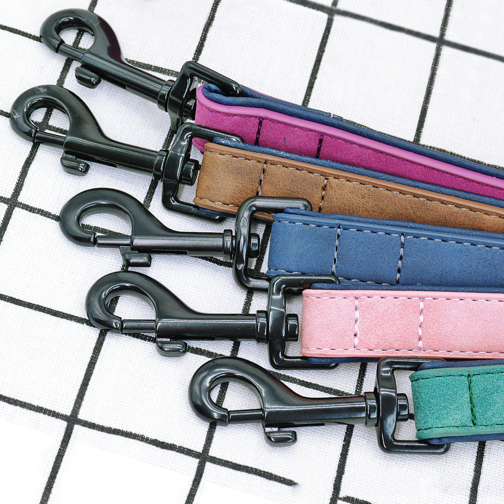 Pet Leather Pull Resistant Durable Walking Leash