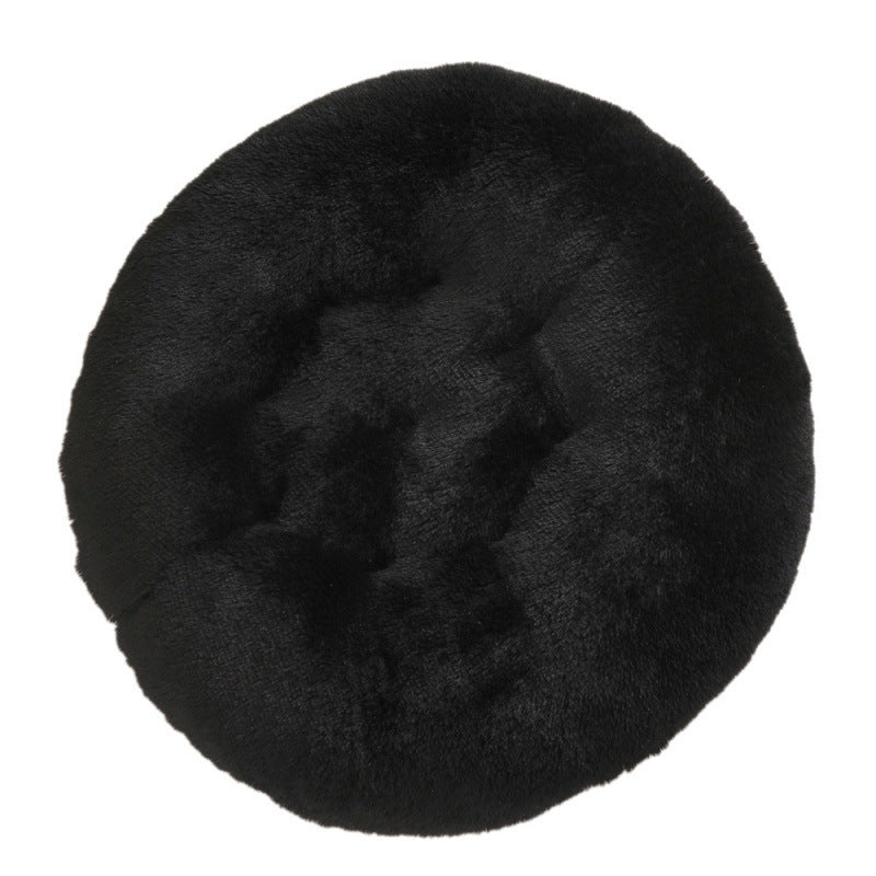 Round Plush Pet Bed Warm Soft Comfortable Sleeping Mat