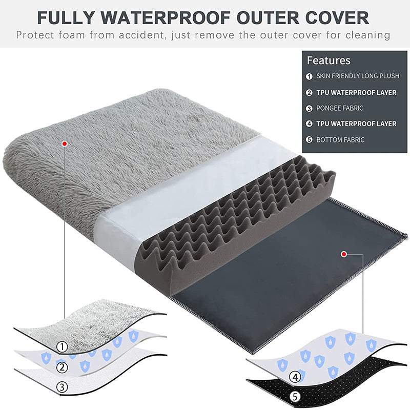 Plush Square Pet Bed With Memory Foam Deep Sleep Sofa