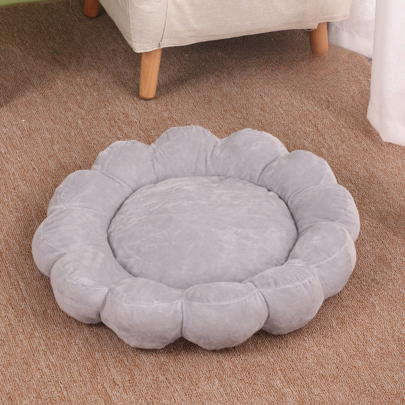 50x50cm Plush Petal Pet Bed Double Sided Soft Cozy Nest