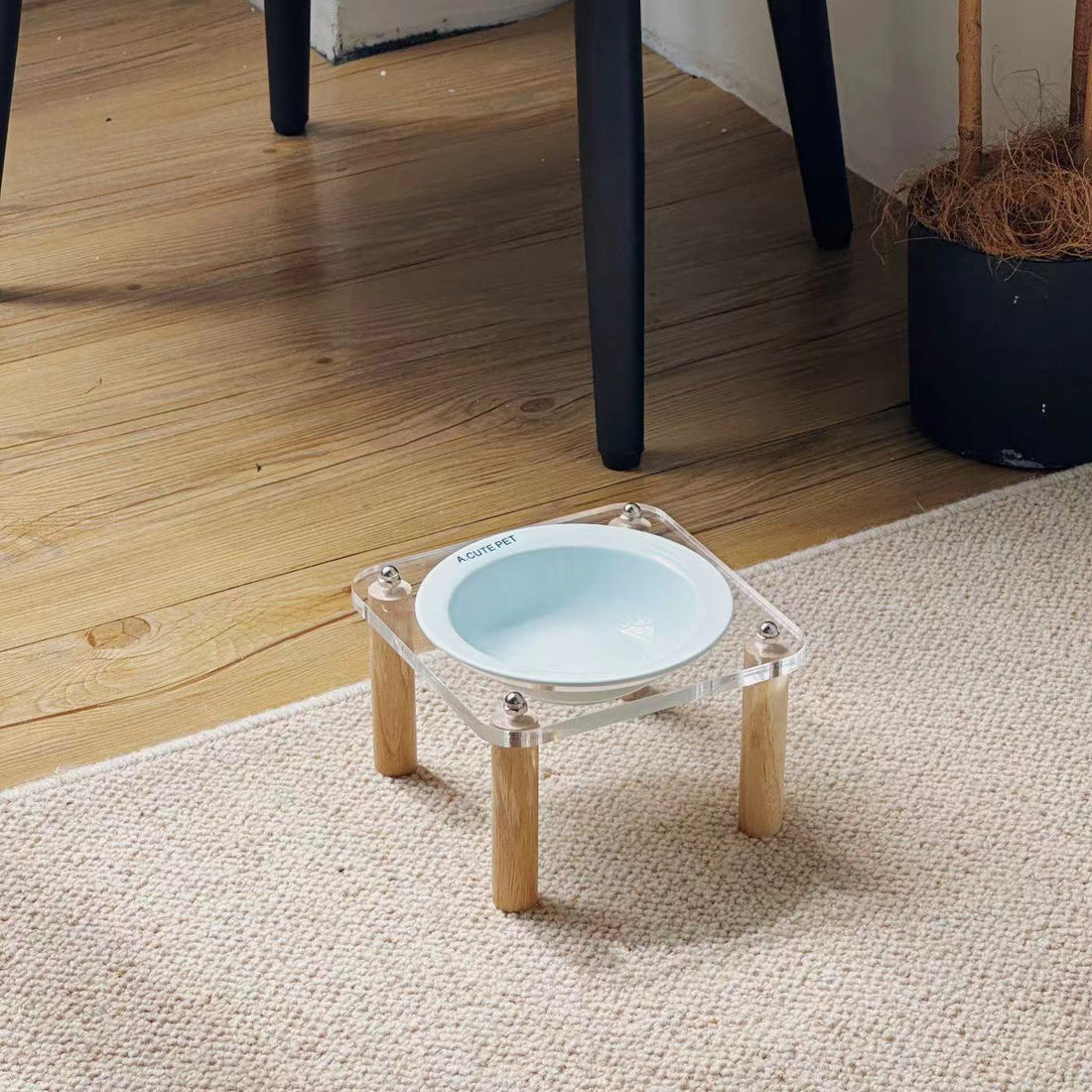 Anti Tumble Pet Ceramic Double Bowl Elevated Food Water Feeder Stand