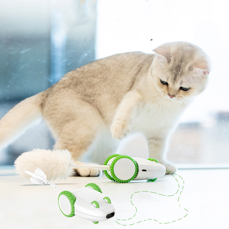 Automatic Interactive Pet Toy Anti Boredom Feather Stick Replacement Toy