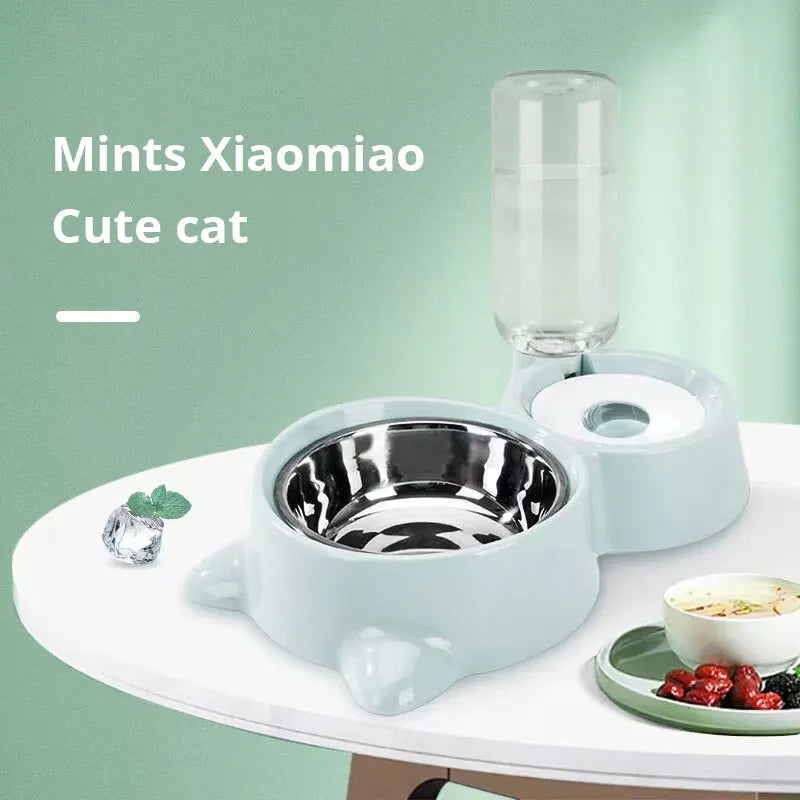 Automatic Pet Food And Water Dispenser Gravity Bowl Fountain