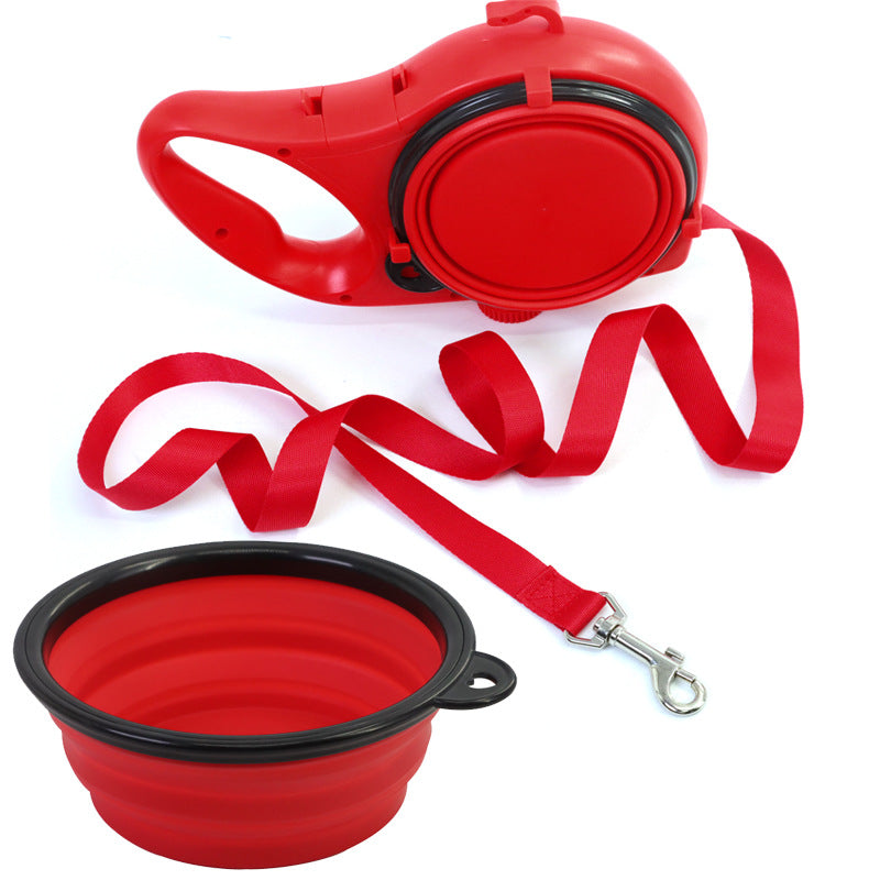 Outdoor Pet Walking Portable Three-In-One Water Bottle Leash