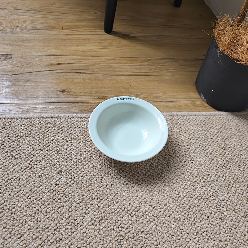 Anti Tumble Pet Ceramic Double Bowl Elevated Food Water Feeder Stand