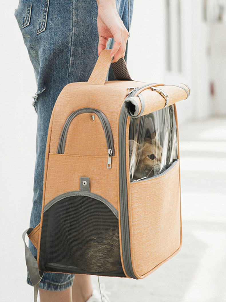 Portable Large Capacity Canvas Pet Backpack Carrier