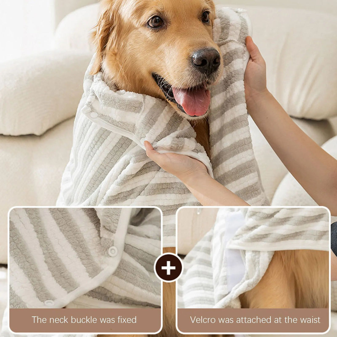 Ultra Absorbent Pet Bath Towel Quick Dry Bathrobe Wrap