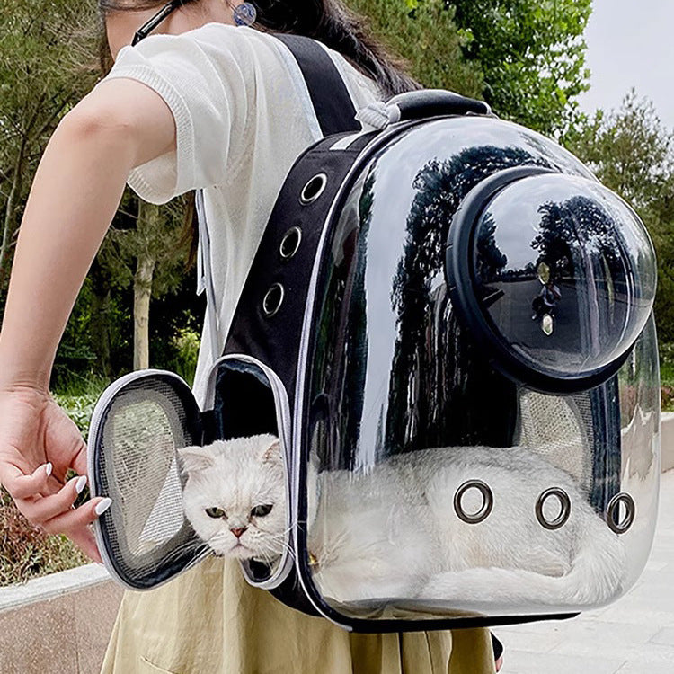 Pet Transparent Breathable Large Capacity Backpack Travel Carrier