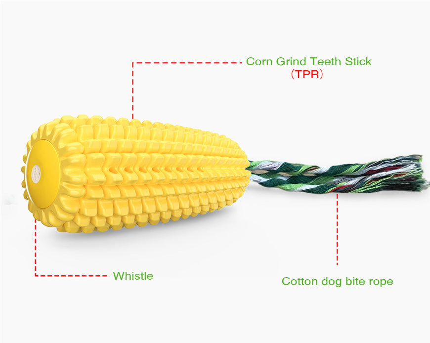 Simulation Corn Pet Toy Bite Resistant Vent Sound Chew Toy
