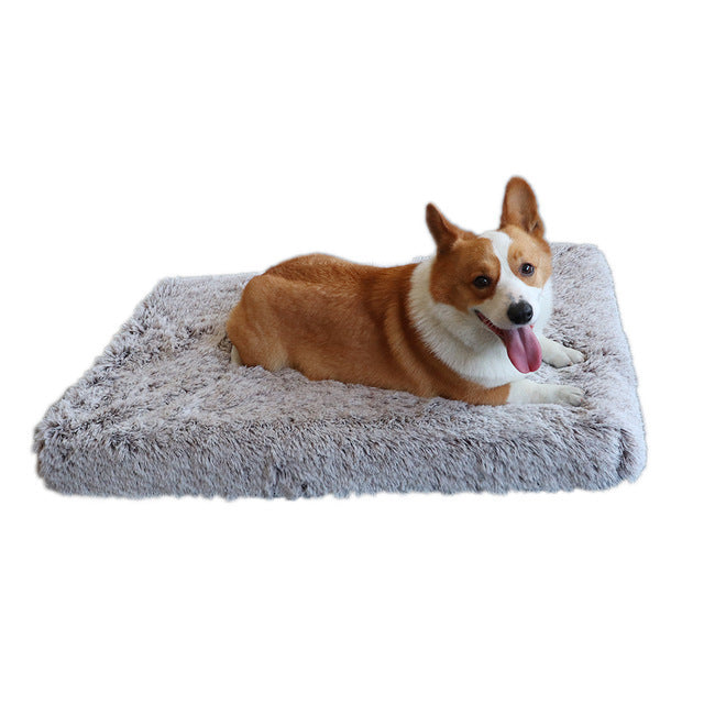 Plush Square Pet Bed With Memory Foam Deep Sleep Sofa