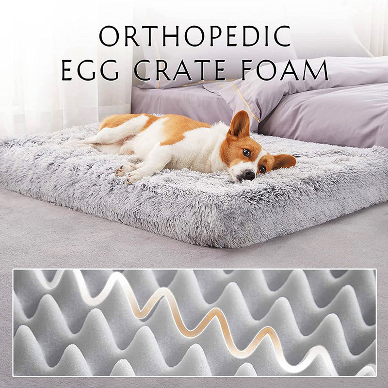Plush Square Pet Bed With Memory Foam Deep Sleep Sofa
