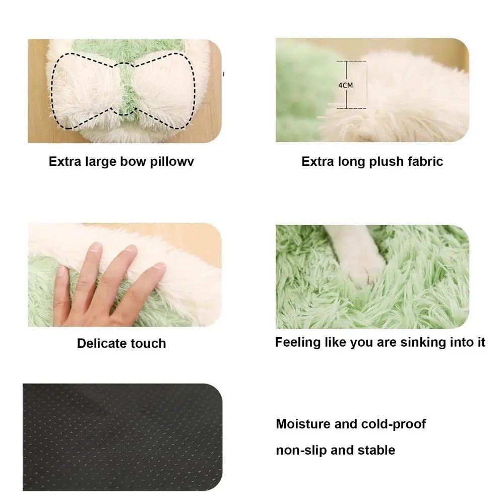 Fluffy Pet Bed Anti Slip Warm Cozy Sleeping Nest