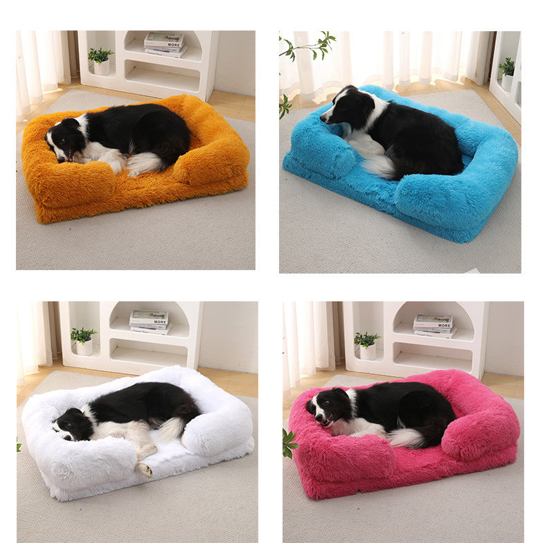 Plush Round Winter Warm Pet Bed Soft Cozy Sleeping Nest