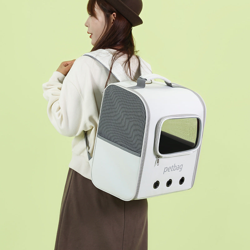 Large Capacity Portable Pet Backpack Transparent Window Bag