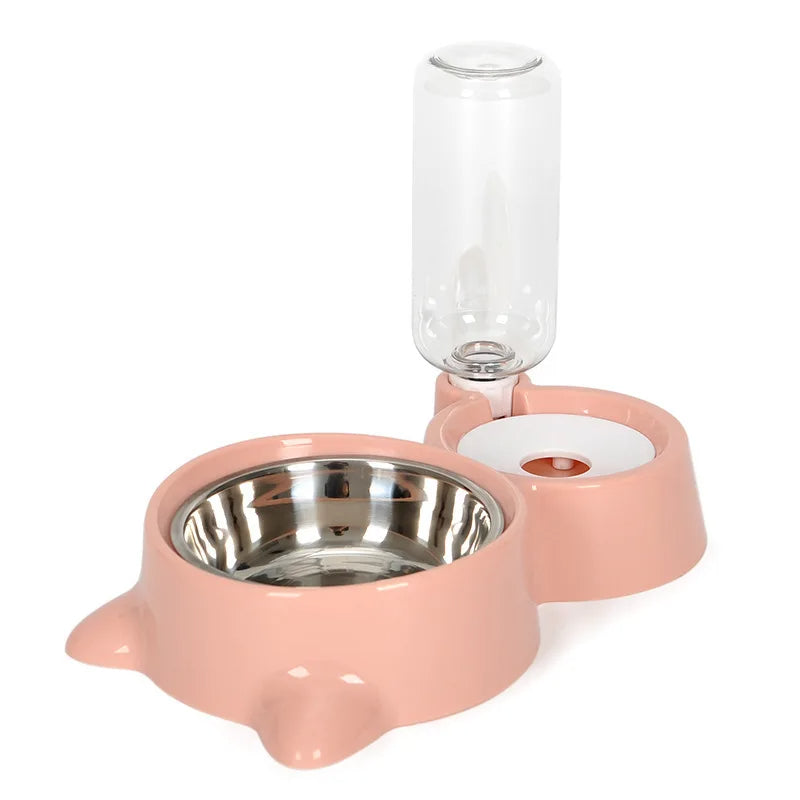Automatic Pet Food And Water Dispenser Gravity Bowl Fountain