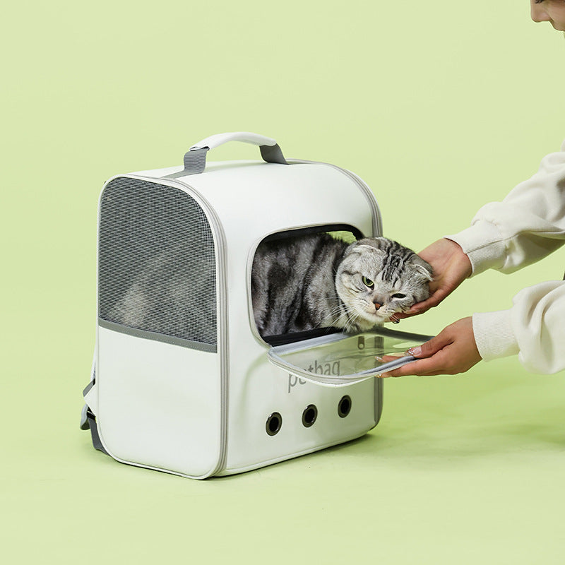 Large Capacity Portable Pet Backpack Transparent Window Bag