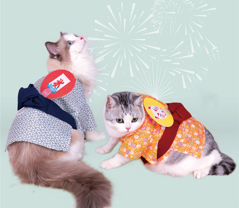 Pet Yukata Kimono Clothing Spring Summer Fashion Wear